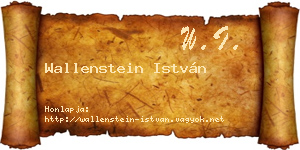 Wallenstein István névjegykártya